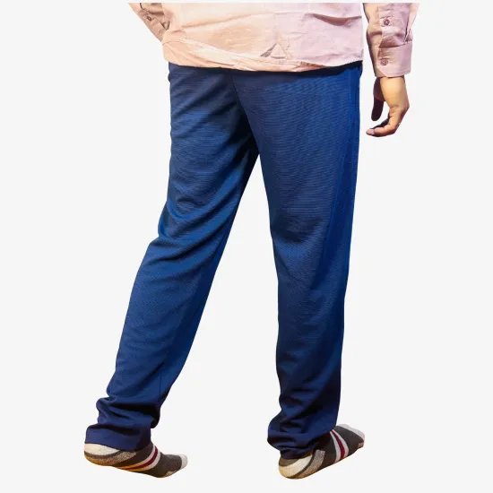Men's Navy Blue Lycra Formal Pant – Premium Comfort Fit Office Wear